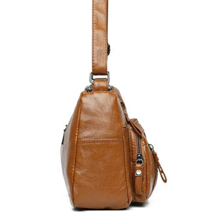 PU Leather Multi Pockets Adjustable Strap Shoulder Bag Trendsi
