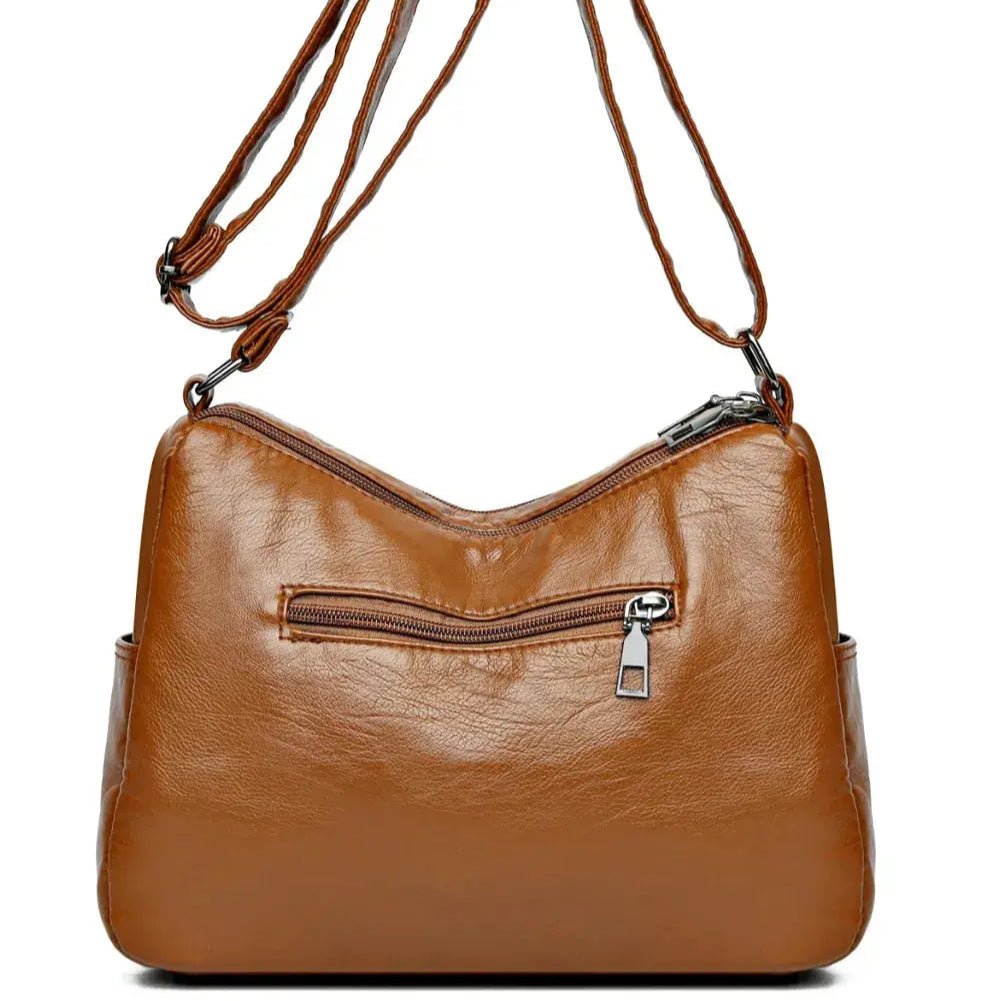 PU Leather Multi Pockets Adjustable Strap Shoulder Bag Trendsi