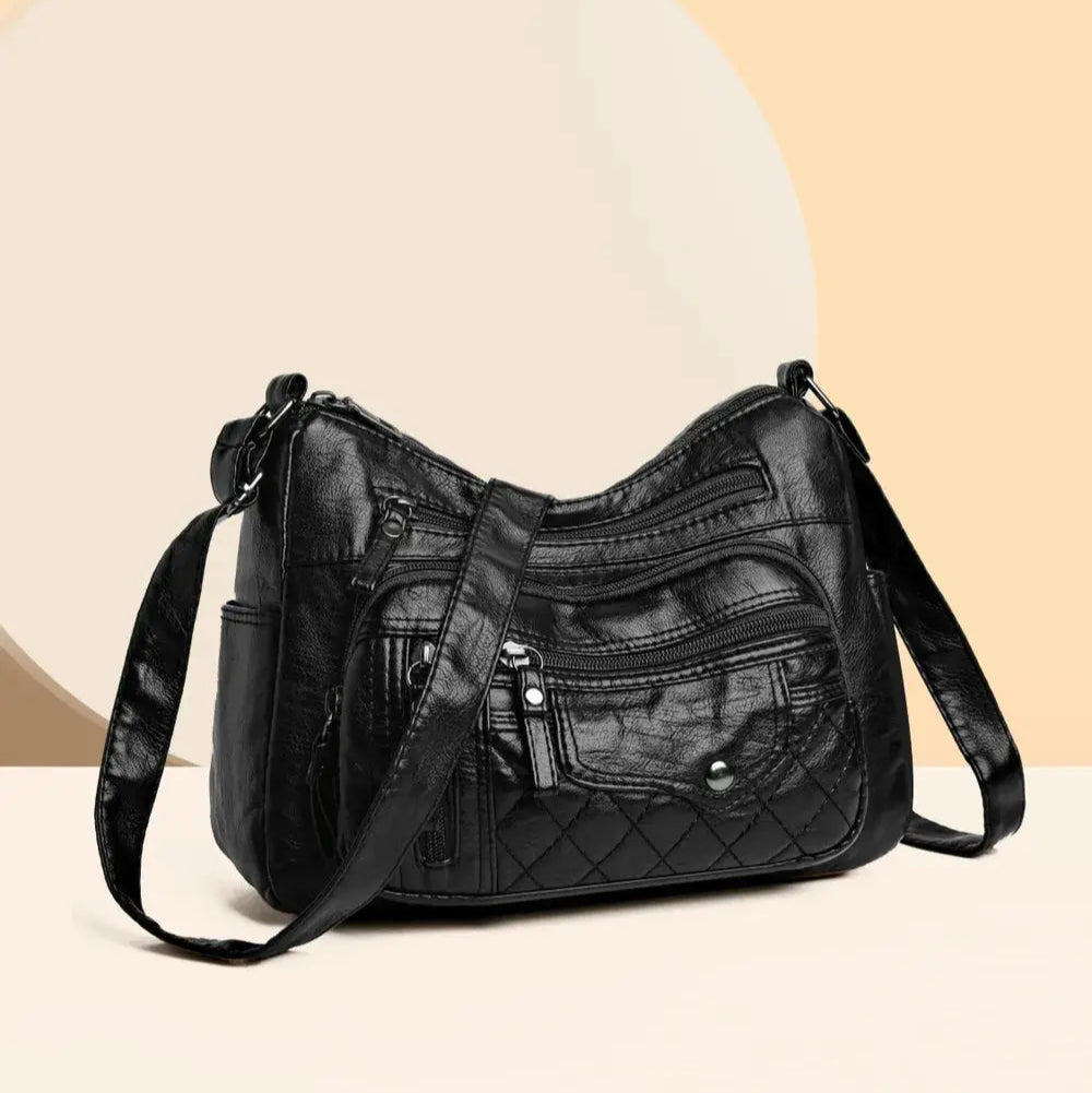PU Leather Multi Pockets Adjustable Strap Shoulder Bag Trendsi