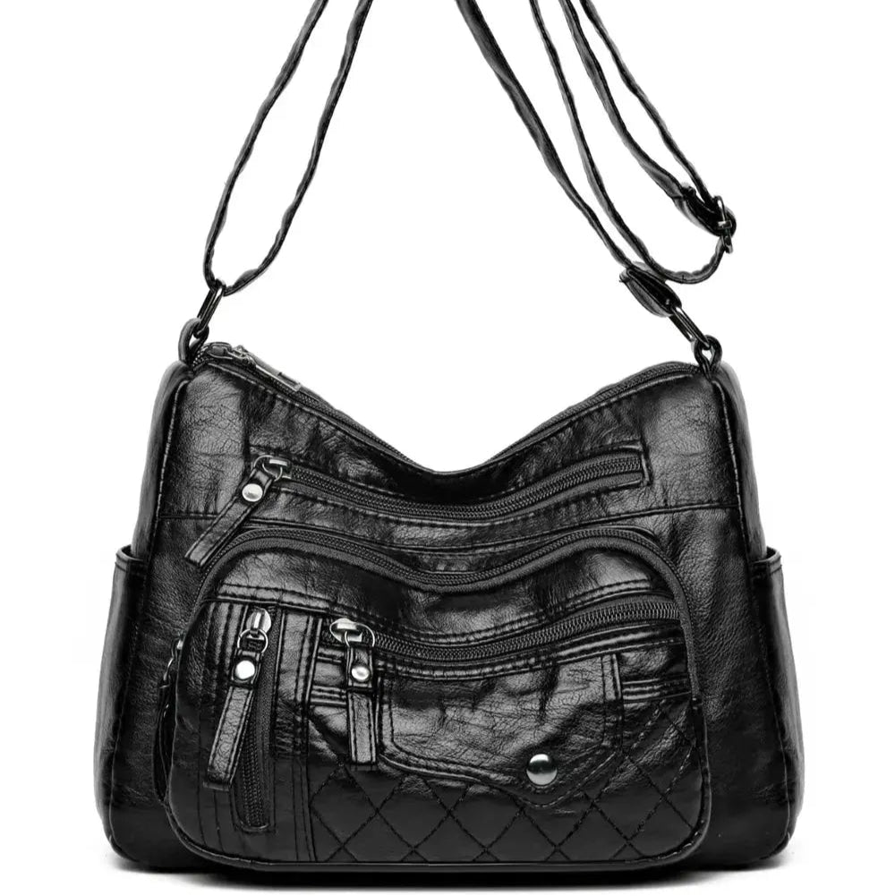 PU Leather Multi Pockets Adjustable Strap Shoulder Bag Trendsi