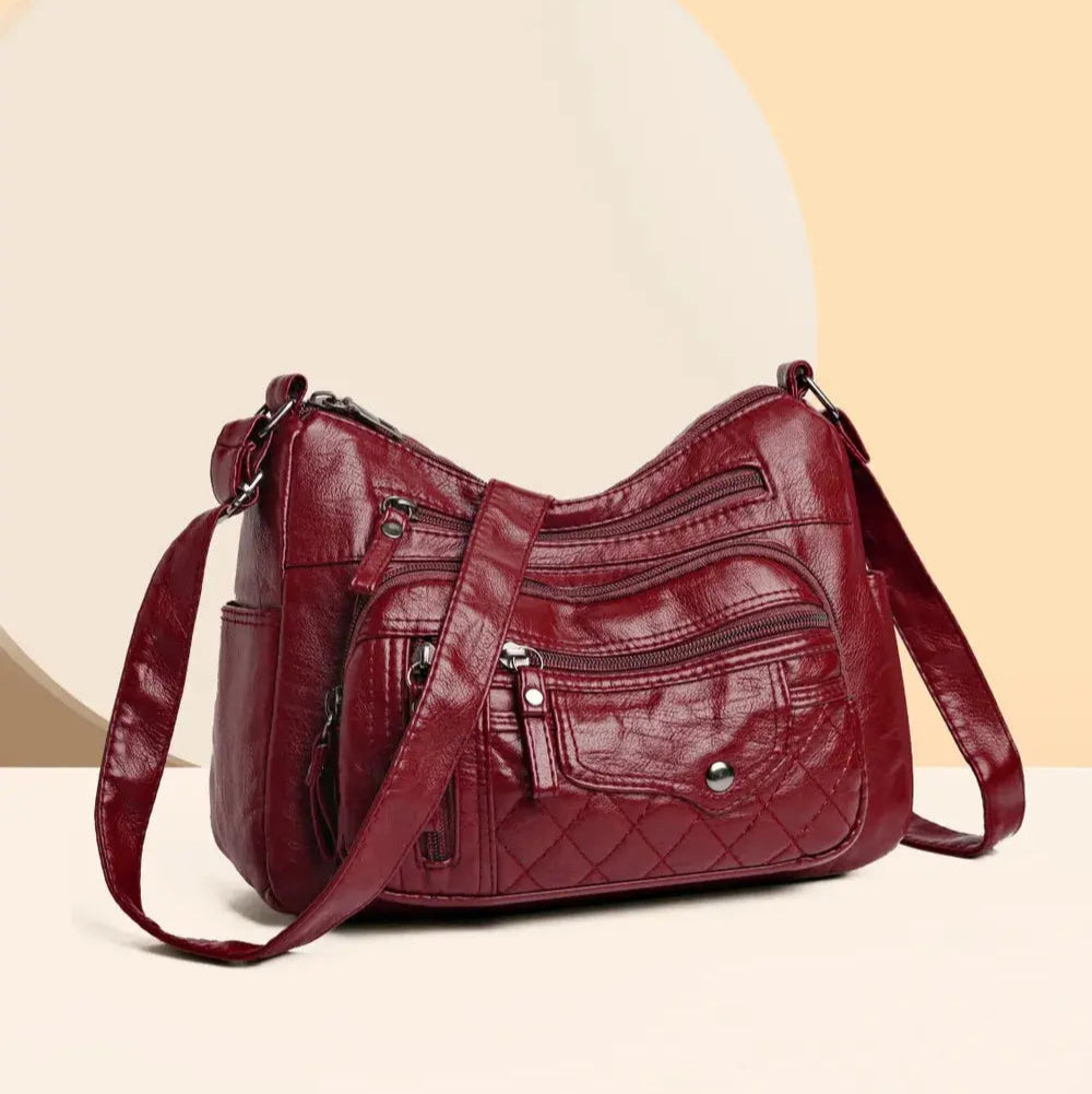 PU Leather Multi Pockets Adjustable Strap Shoulder Bag Trendsi