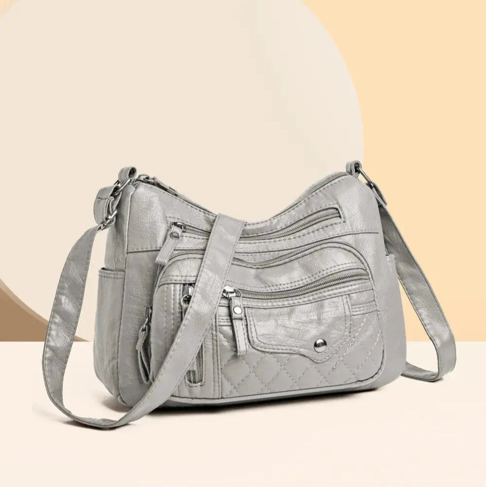 PU Leather Multi Pockets Adjustable Strap Shoulder Bag Trendsi