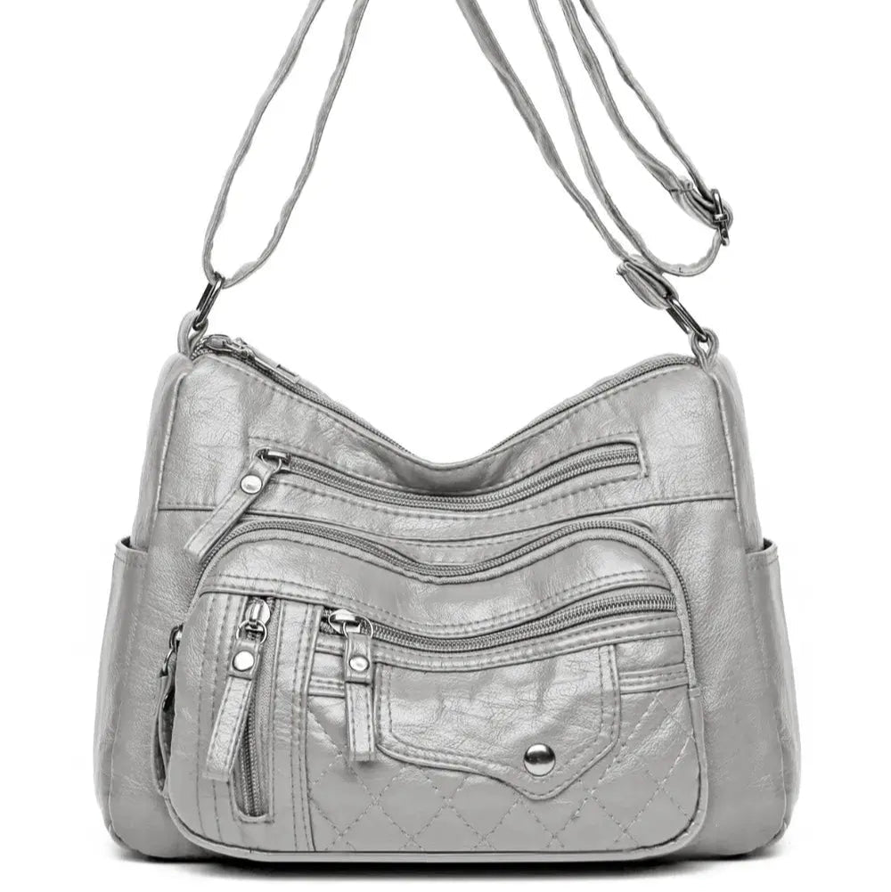 PU Leather Multi Pockets Adjustable Strap Shoulder Bag Trendsi