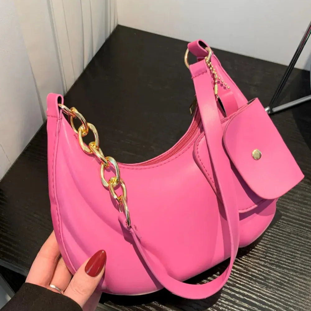 PU Leather Shoulder Bag with EarPods Bag Trendsi