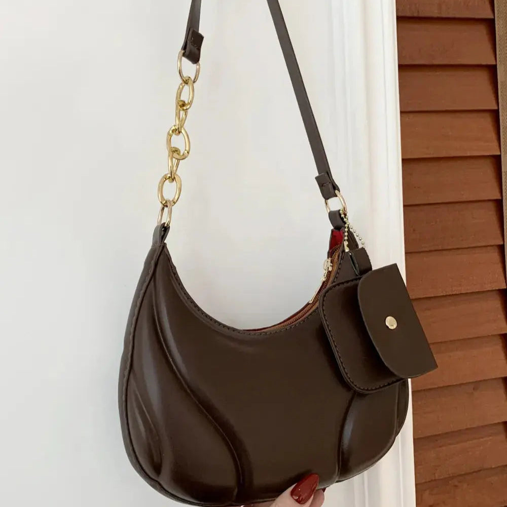 PU Leather Shoulder Bag with EarPods Bag Trendsi