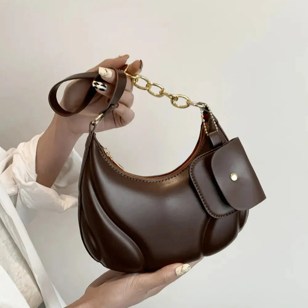 PU Leather Shoulder Bag with EarPods Bag Trendsi
