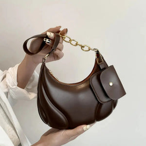 PU Leather Shoulder Bag with EarPods Bag Trendsi