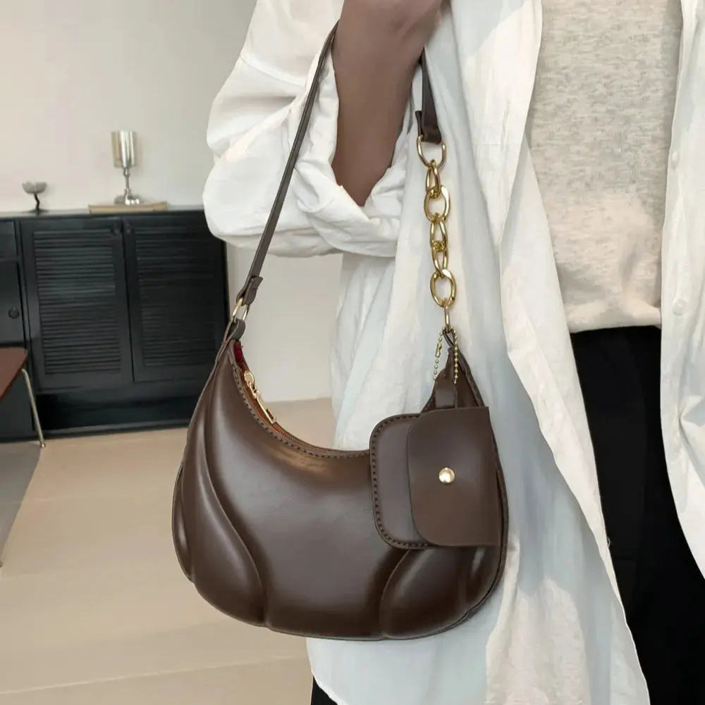 PU Leather Shoulder Bag with EarPods Bag Trendsi