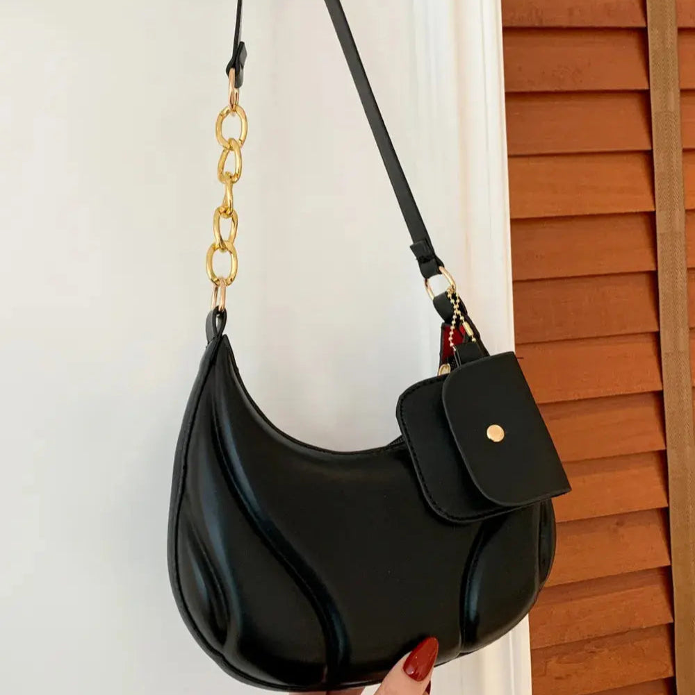 PU Leather Shoulder Bag with EarPods Bag Trendsi