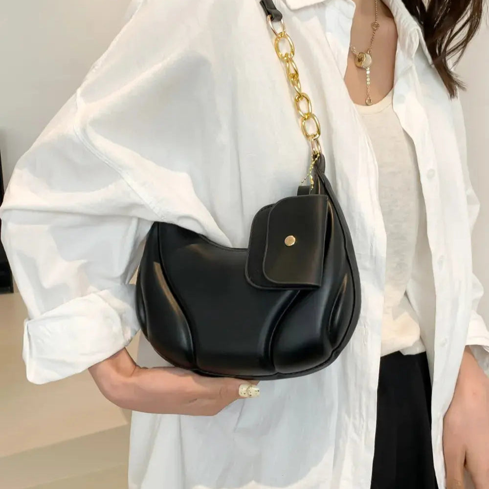 PU Leather Shoulder Bag with EarPods Bag Trendsi