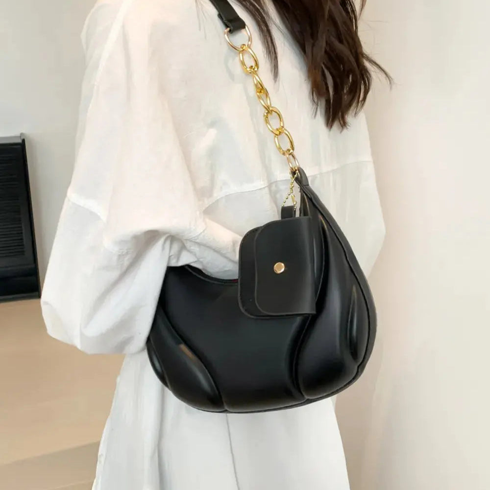 PU Leather Shoulder Bag with EarPods Bag Trendsi