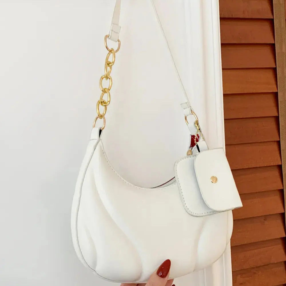PU Leather Shoulder Bag with EarPods Bag Trendsi