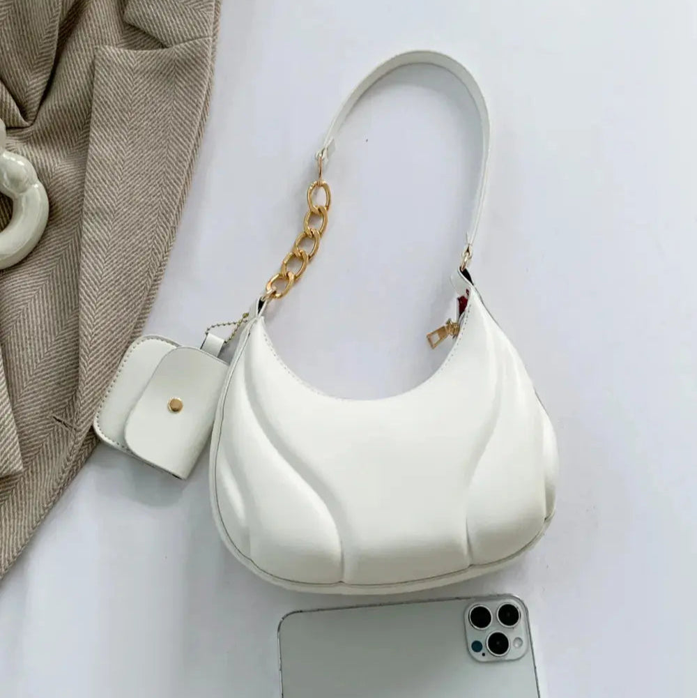 PU Leather Shoulder Bag with EarPods Bag Trendsi