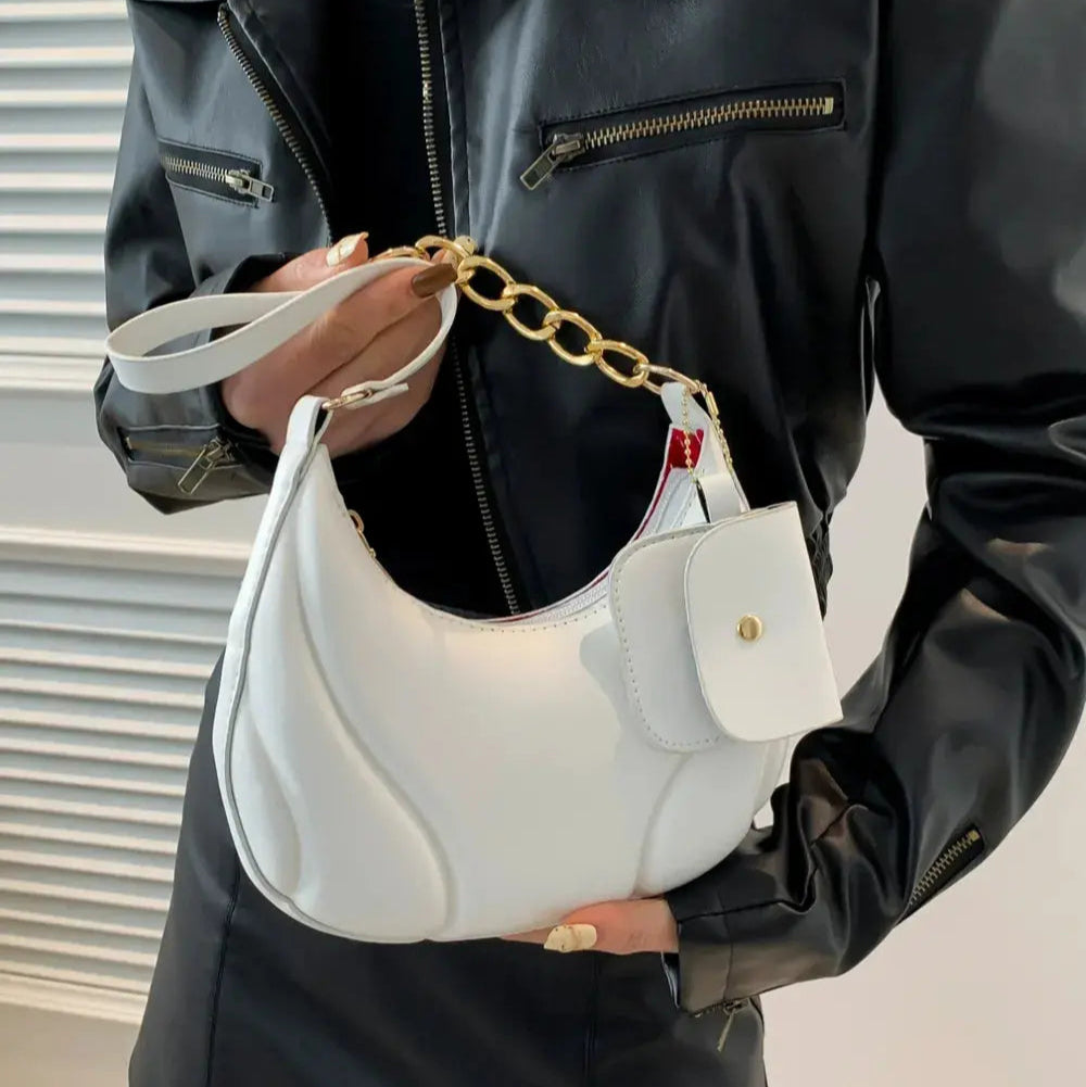 PU Leather Shoulder Bag with EarPods Bag Trendsi