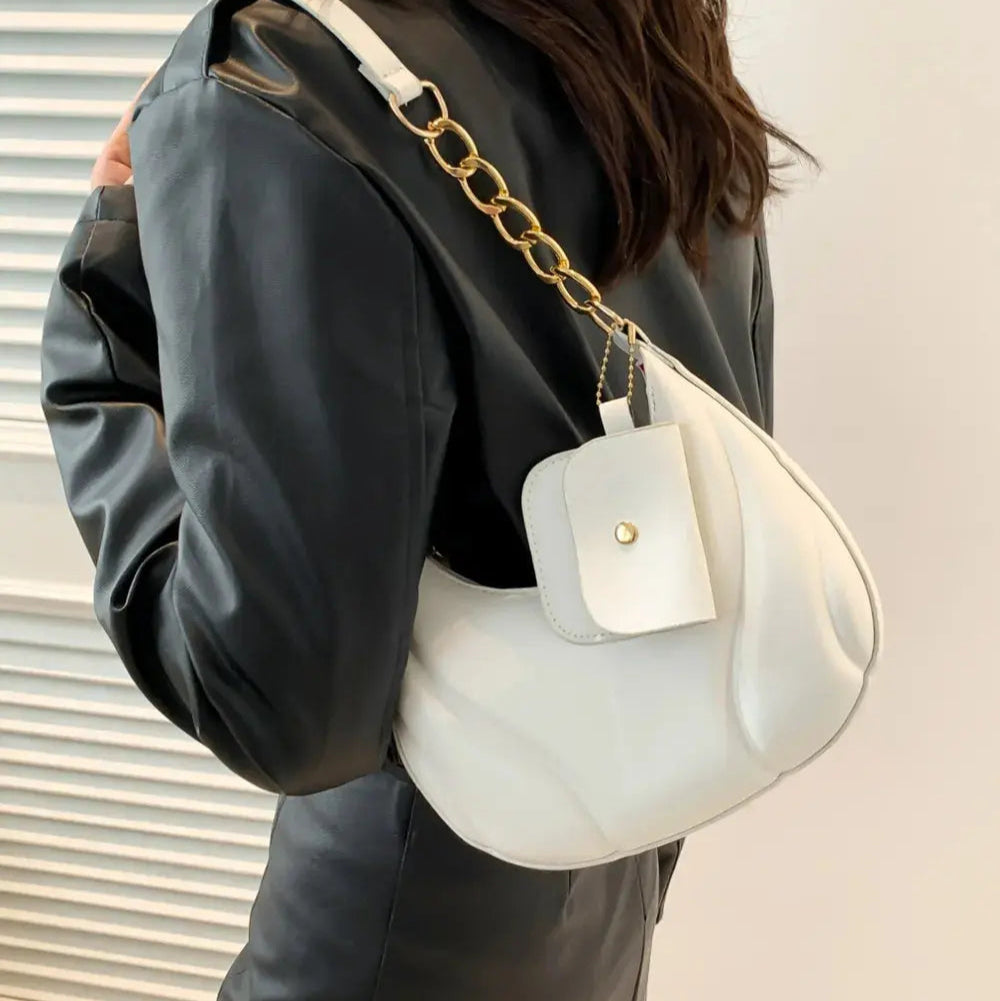 PU Leather Shoulder Bag with EarPods Bag Trendsi