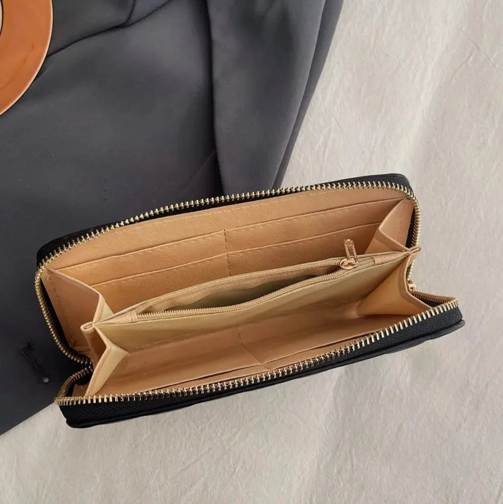 PU Leather Solid Color Wallet Trendsi