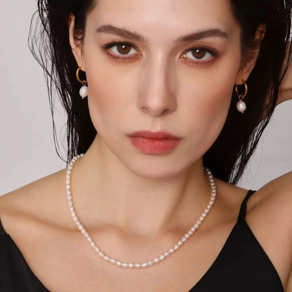 Pearl Necklace, Bracelet and Earrings 4-Piece Jewelry Set Trendsi