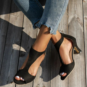 Peep Toe Block Heels Sandals Trendsi