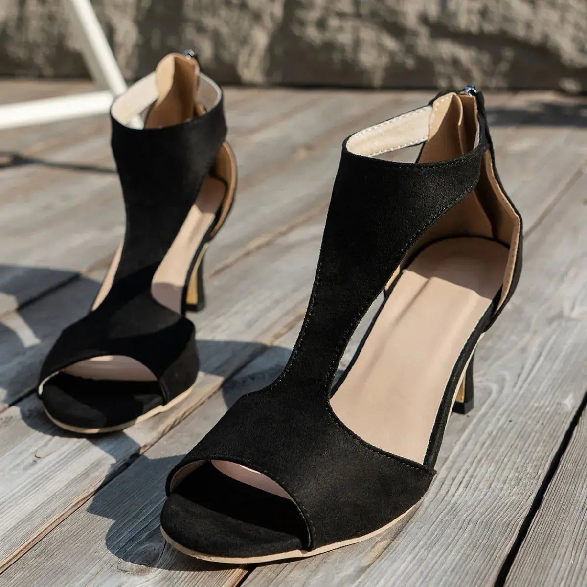 Peep Toe Block Heels Sandals Trendsi