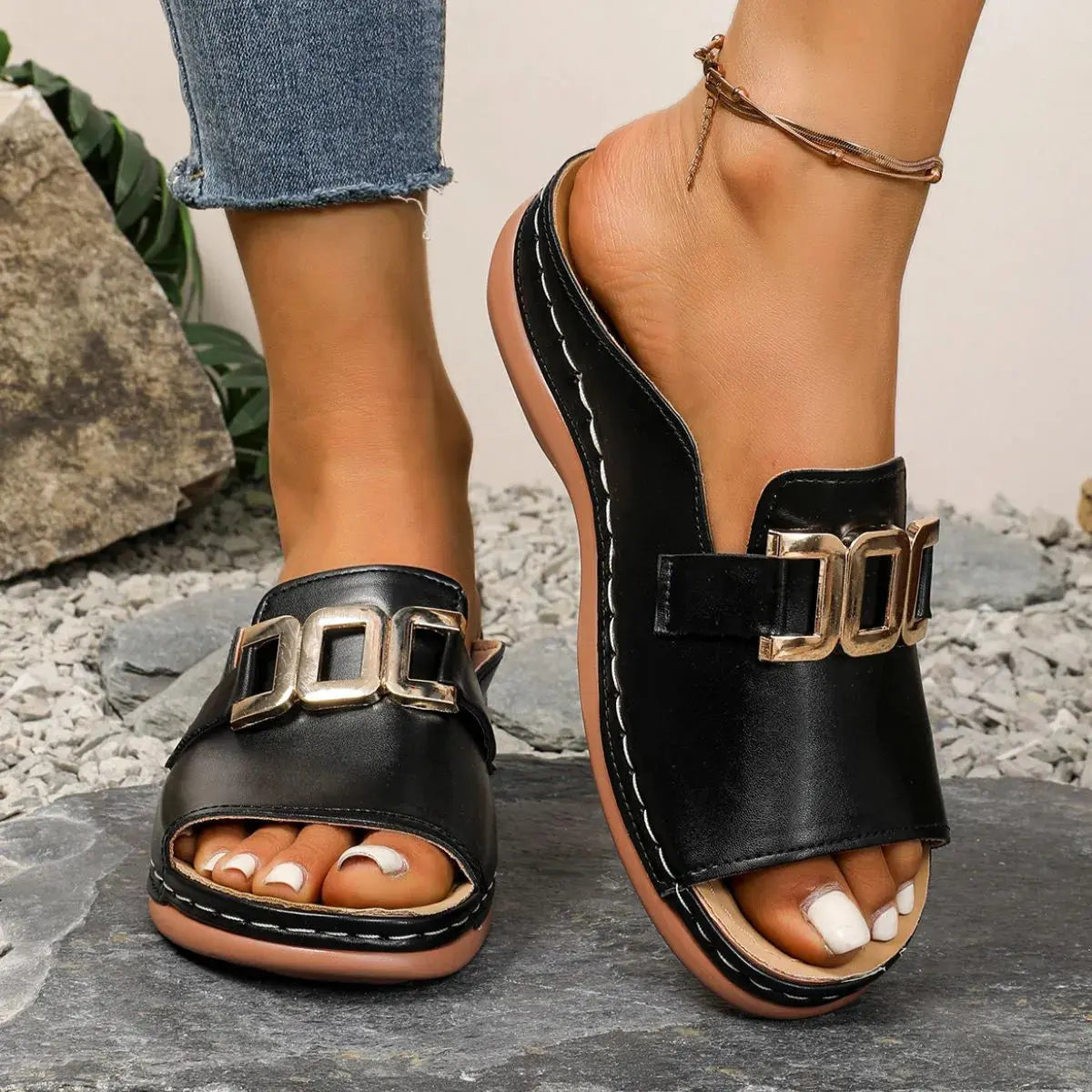 Peep Toe Platform Sandals Trendsi