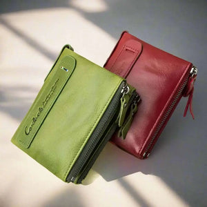 Plum | Genuine Leather Wallets for Women's Short Bifold Fashion Bag Beauty Prologue