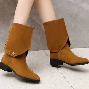 Point Toe Block Heel Boots Trendsi