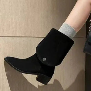 Point Toe Block Heel Boots Trendsi