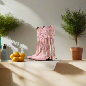 Point Toe Block Heels Boots Trendsi