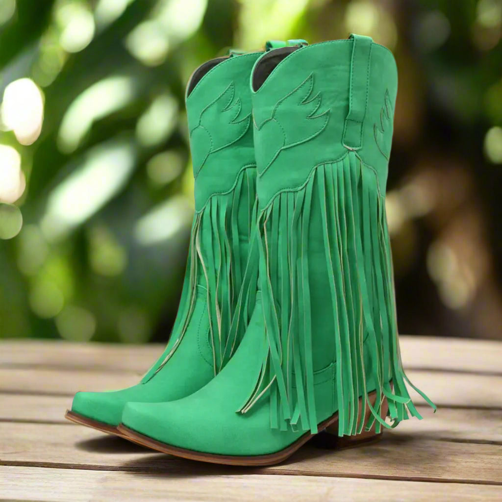 Point Toe Block Heels Boots Trendsi