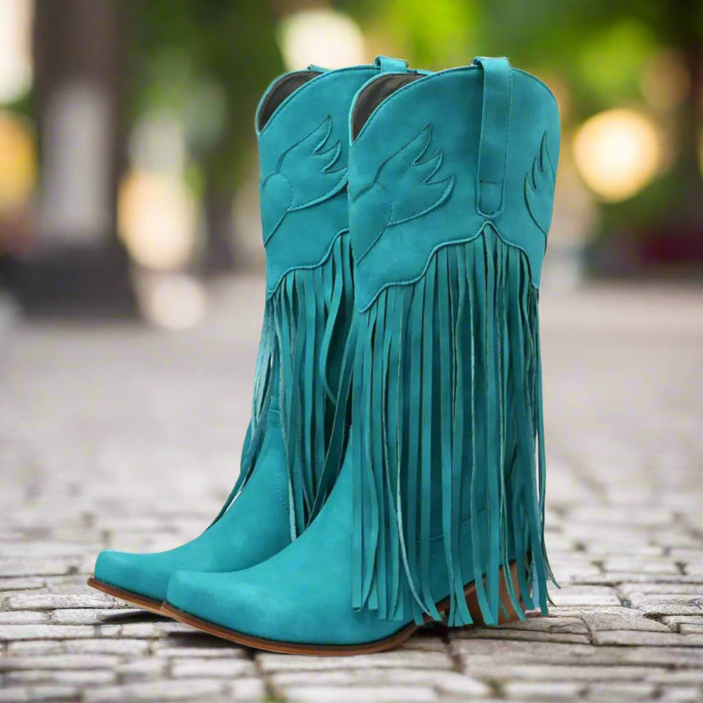 Point Toe Block Heels Boots Trendsi