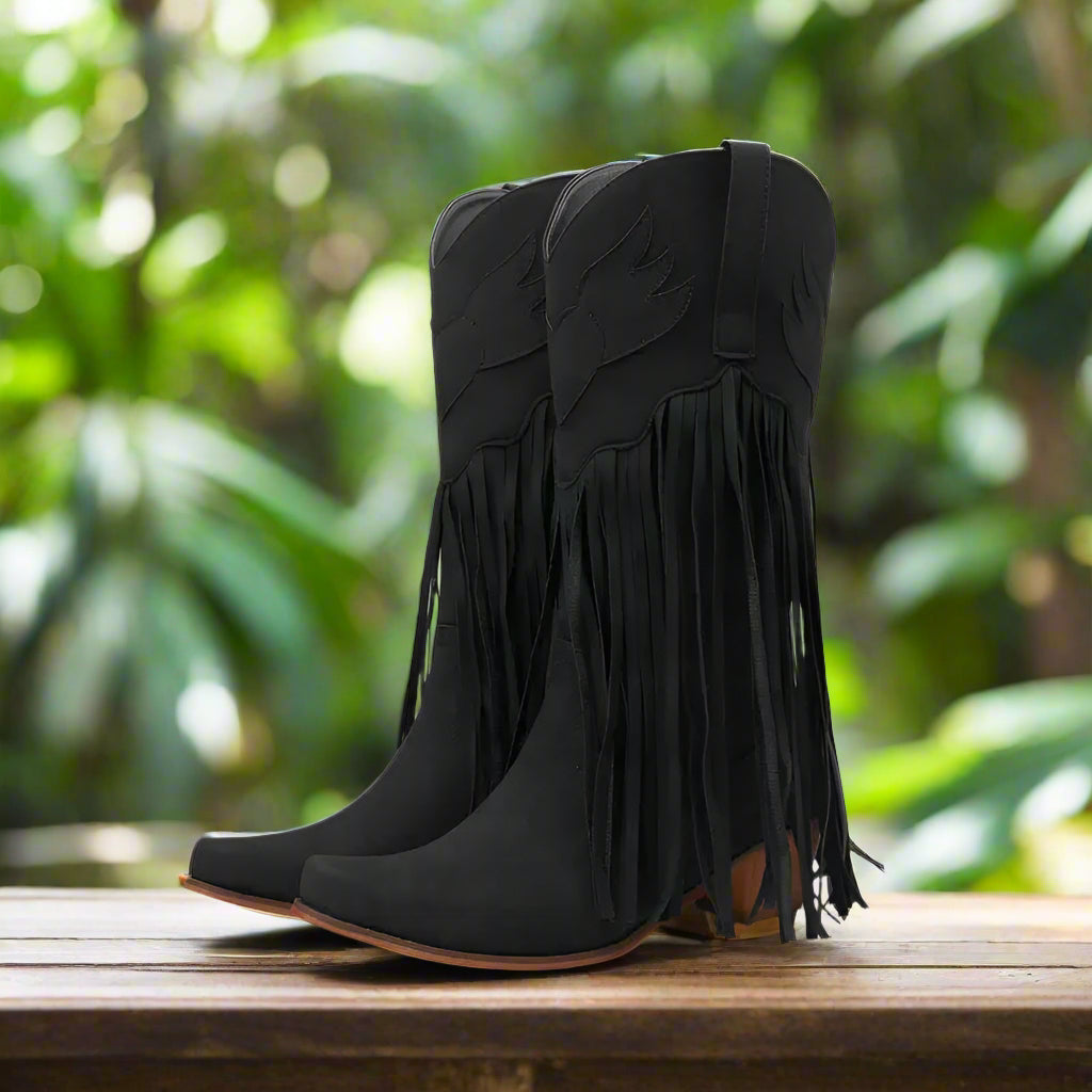 Point Toe Block Heels Boots Trendsi