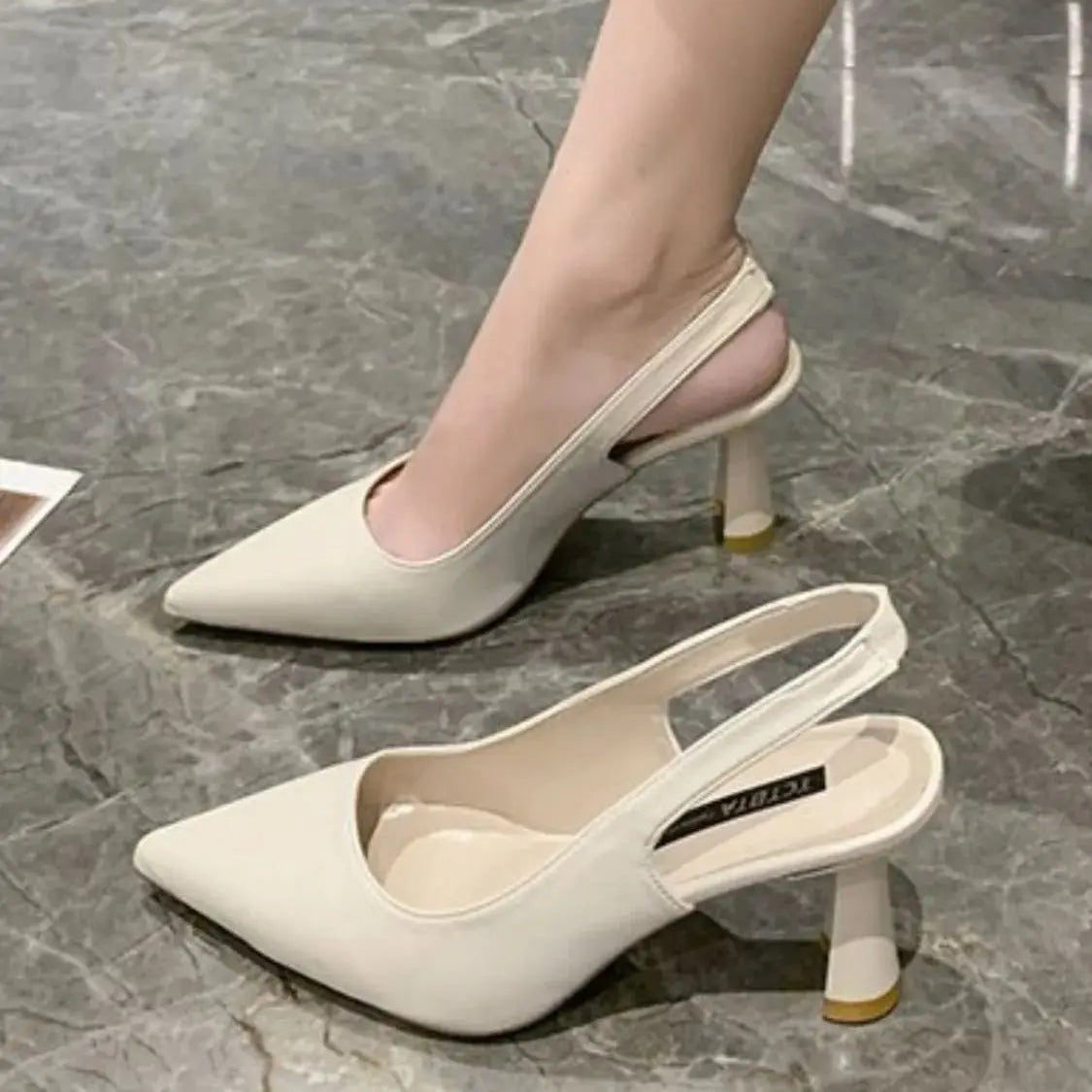Point Toe Block Heels Pumps Trendsi