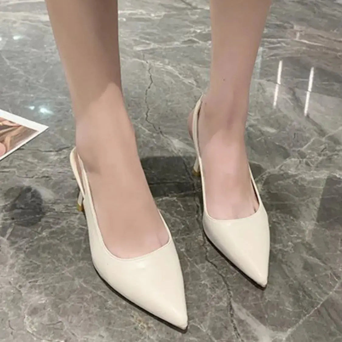 Point Toe Block Heels Pumps Trendsi