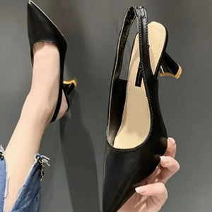 Point Toe Block Heels Pumps Trendsi