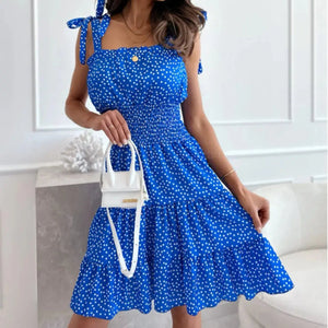Polka Dot Square Neck Mini Cami Dress Trendsi