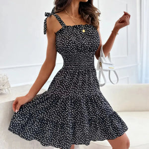 Polka Dot Square Neck Mini Cami Dress Trendsi
