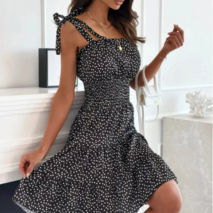 Polka Dot Square Neck Mini Cami Dress Trendsi