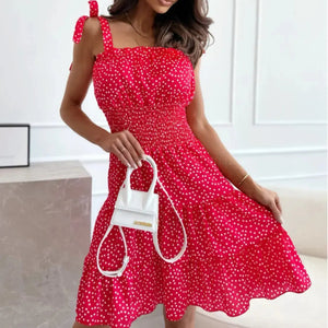 Polka Dot Square Neck Mini Cami Dress Trendsi