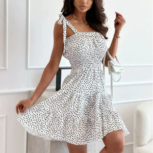 Polka Dot Square Neck Mini Cami Dress Trendsi