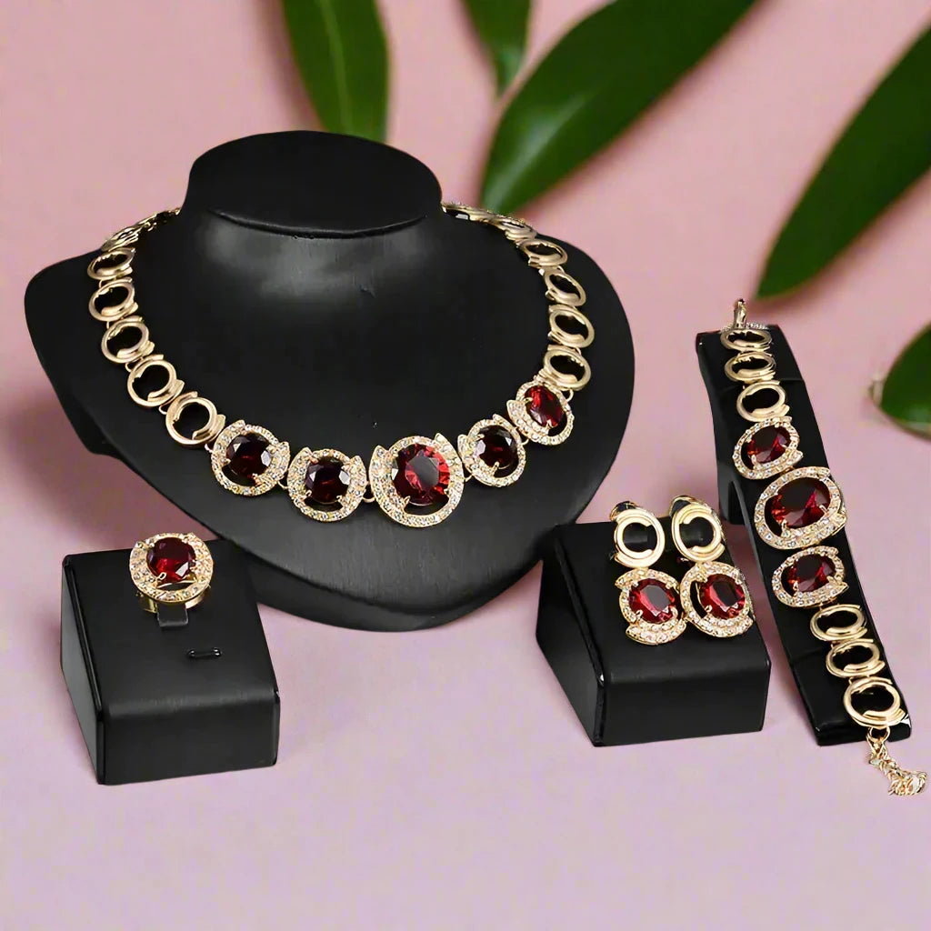 Prestigious | Gold Exotic Gem Jewelry Set Beauty Prologue