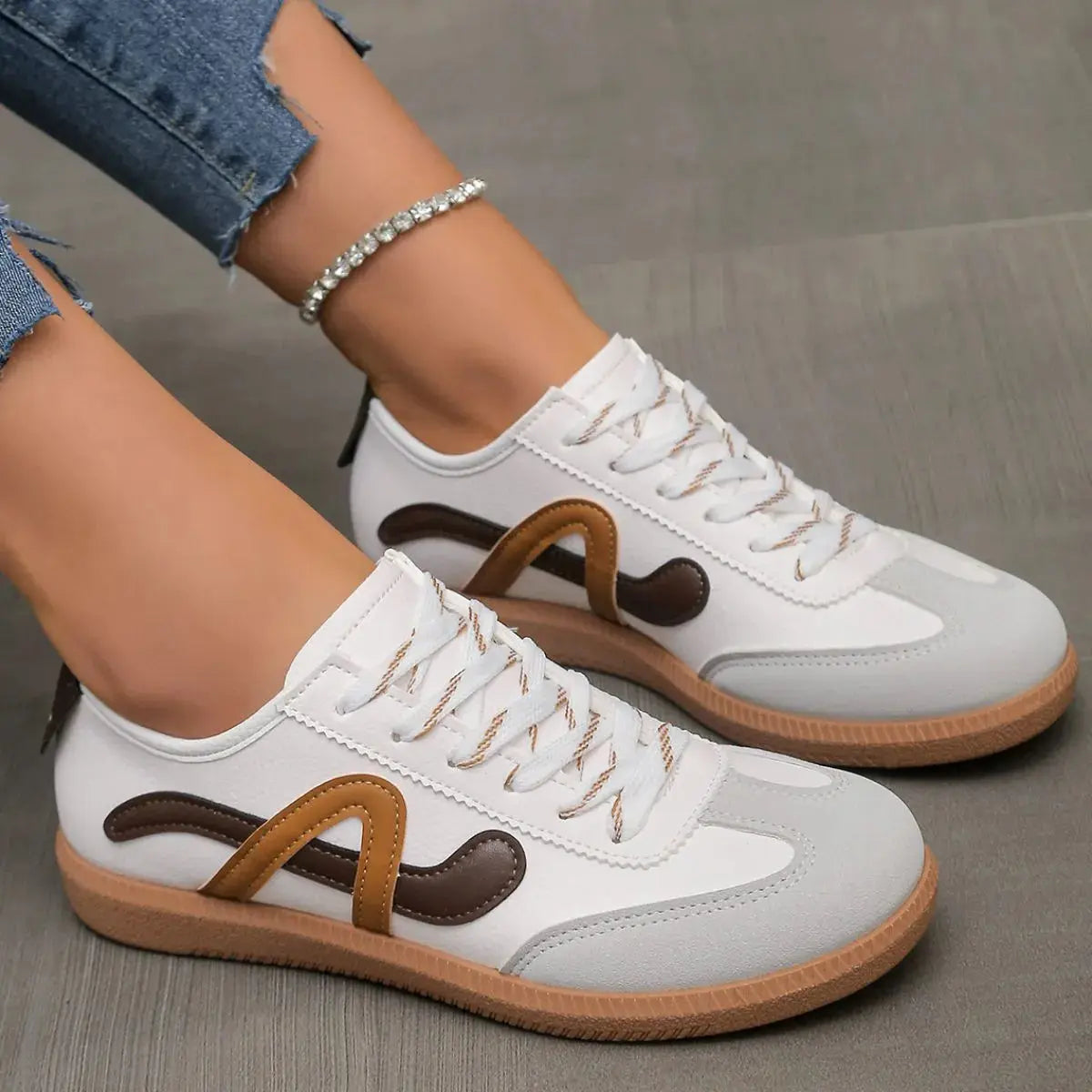 Round Toe Flats Sneakers Trendsi