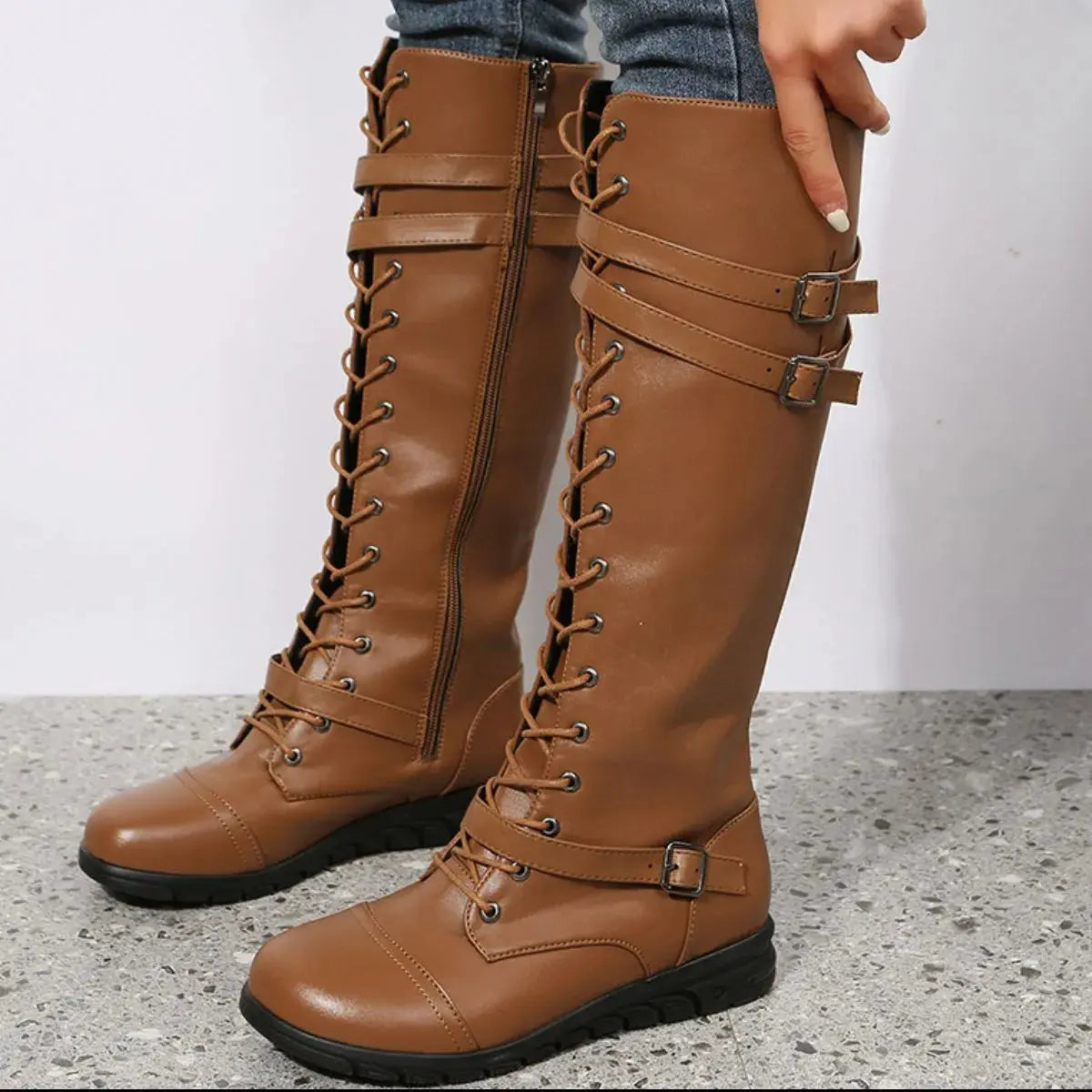 Round Toe Platform Boots Trendsi
