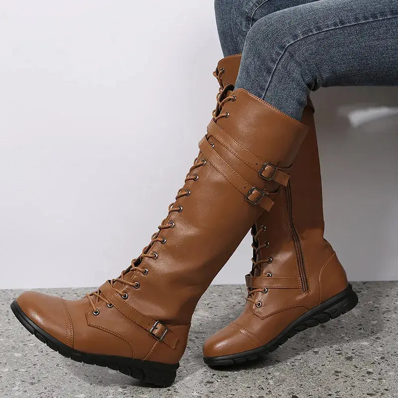 Round Toe Platform Boots Trendsi