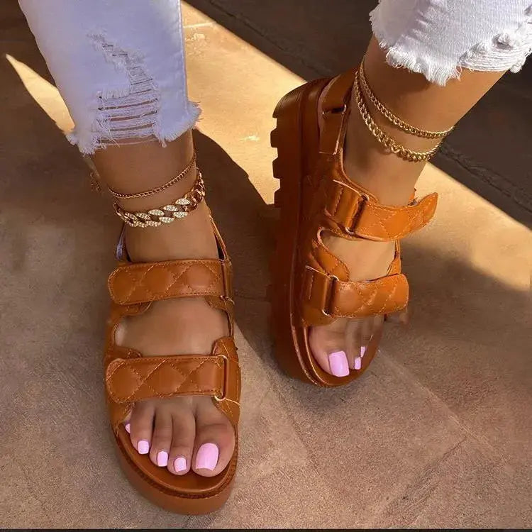 Round Toe Platform Sandals Trendsi