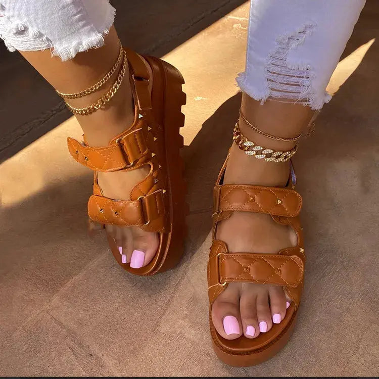 Round Toe Platform Sandals Trendsi
