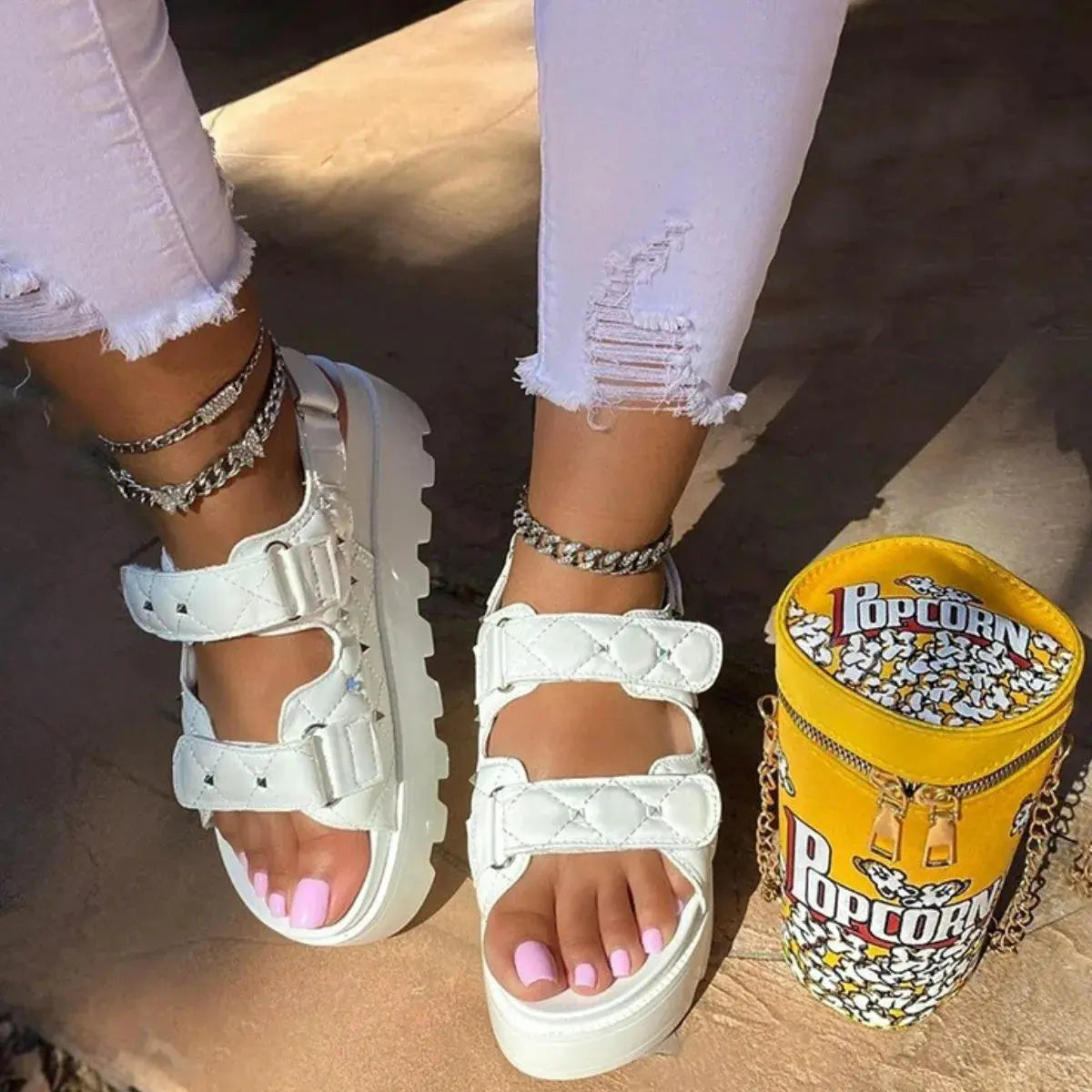 Round Toe Platform Sandals Trendsi
