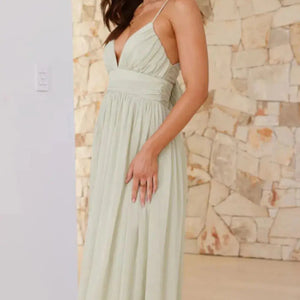 Ruched V-Neck Cami Dress Trendsi