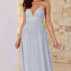 Ruched V-Neck Cami Dress Trendsi