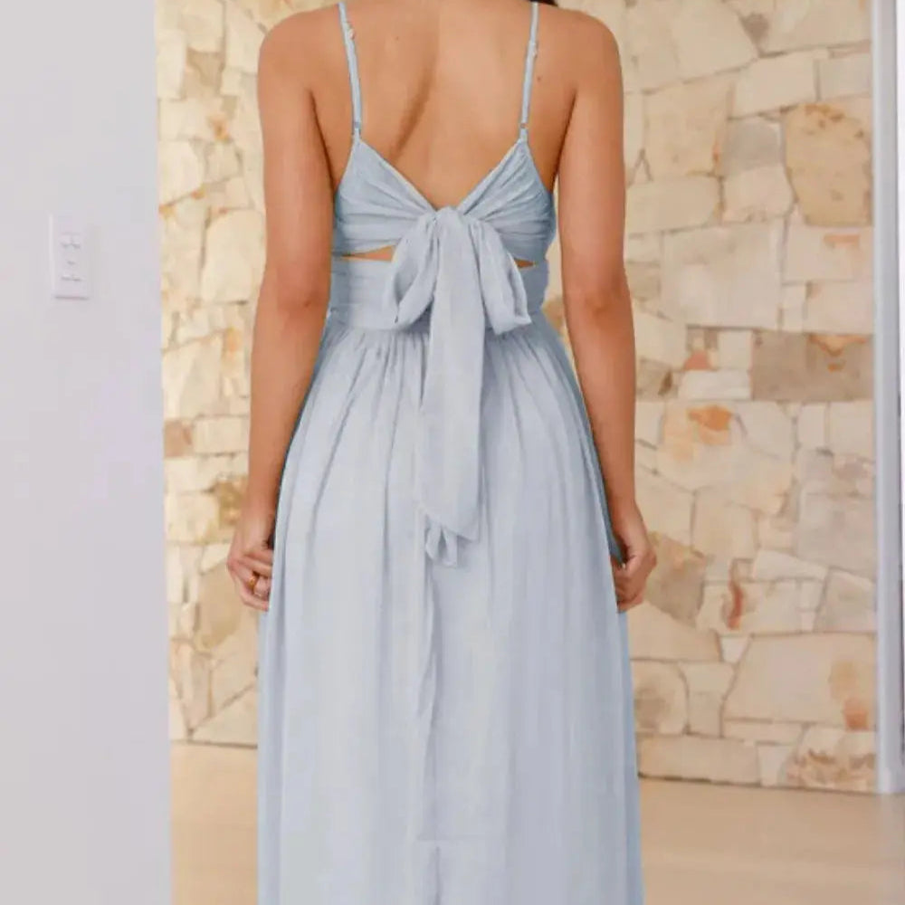 Ruched V-Neck Cami Dress Trendsi