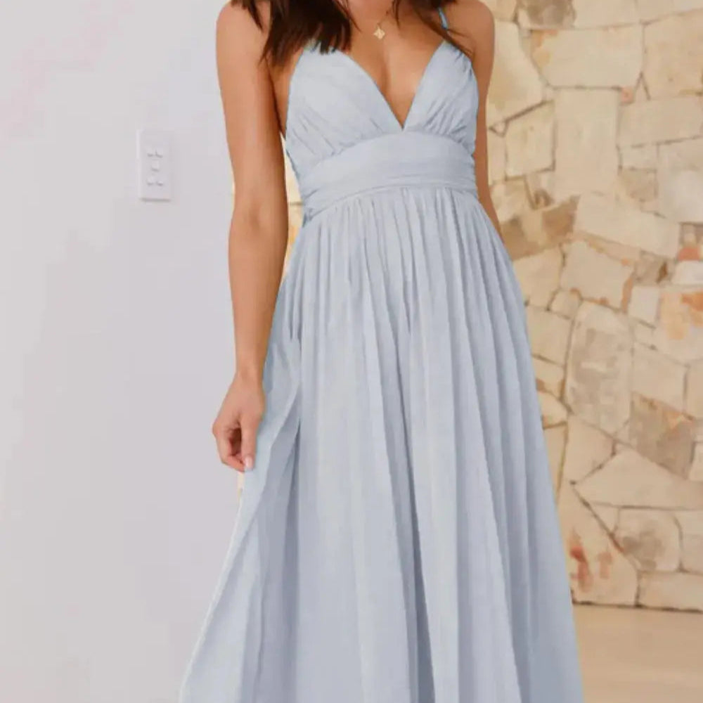 Ruched V-Neck Cami Dress Trendsi